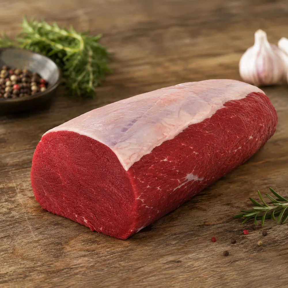 Halal beef eye round, lean whole muscle vacuum-sealed for bulk export