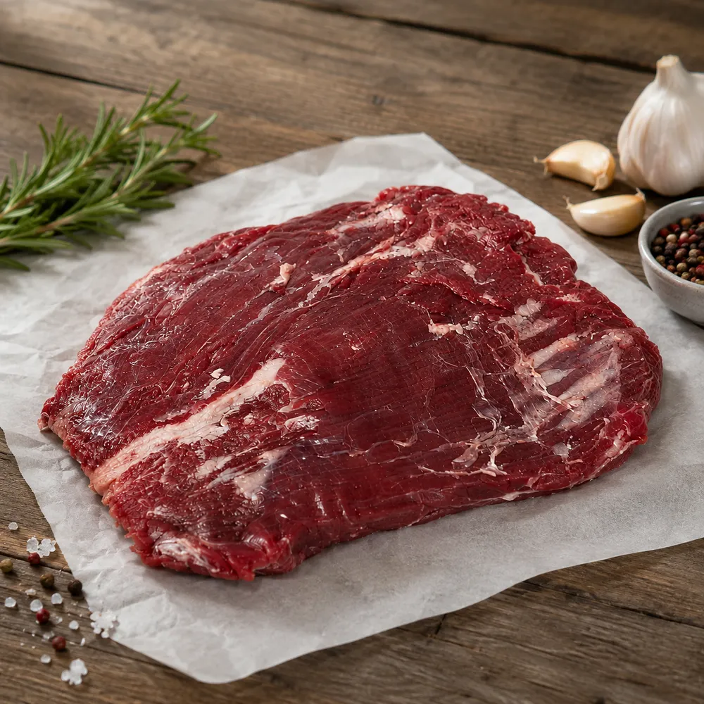 Bavette de flanchet de bœuf halal (Beef Flank), pièce maigre conditionnée sous vide pour l'export en gros