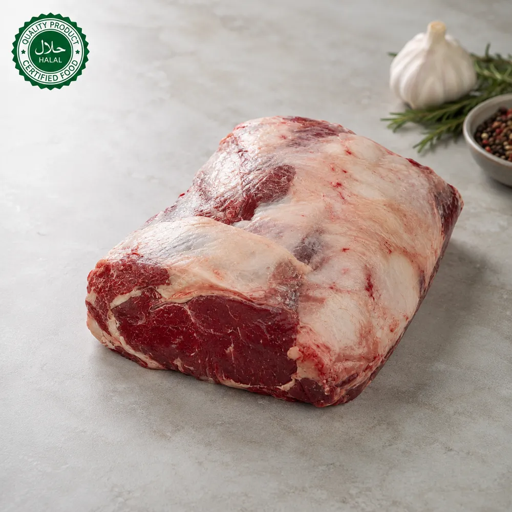 Halal beef forequarter wholesale — vacuum-packed frozen whole halal beef forequarter with chuck, rib and brisket for bulk reefer export