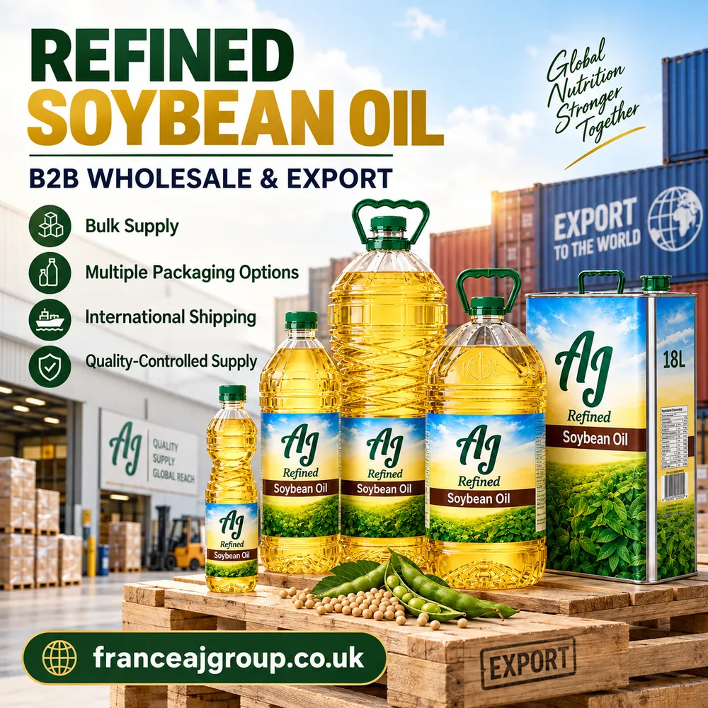Refined soybean oil (RBD) bulk supplier from Brazil and Argentina — flexitank, drum and IBC export by France AJ Group LTD (UK)