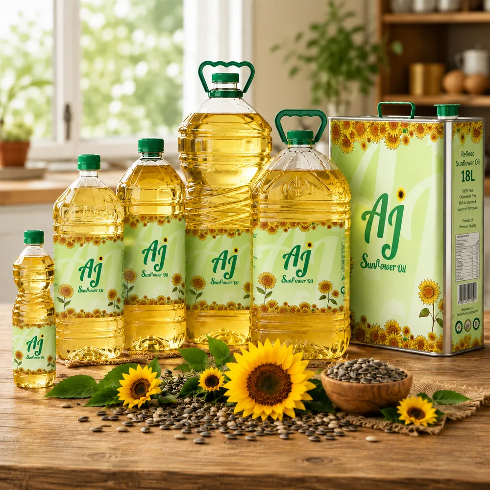 Refined sunflower oil in 1L, 5L and 20L wholesale export packaging