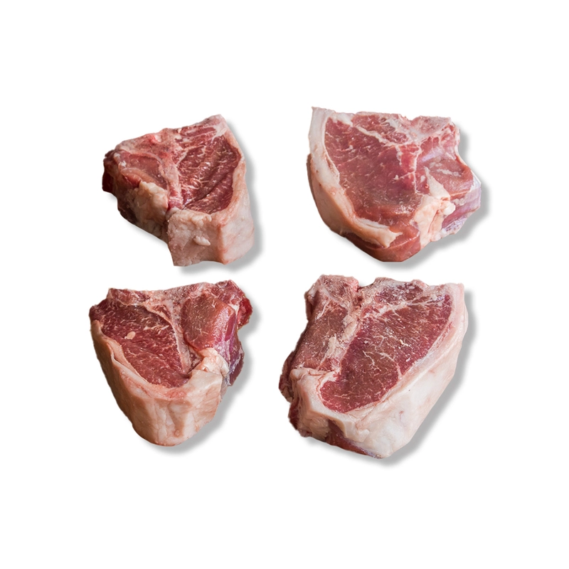 Premium Halal Lamb Loin Chops (100-200g) for wholesale and international export. HALAL-certified, expertly trimmed, no preservatives. Features the tenderloin portion. Reliable UK-based supplier.
