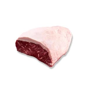Enjoy the rich flavor of Halal beef cap of rump, a perfect cut for grilling or roasting with a generous fat cap.
