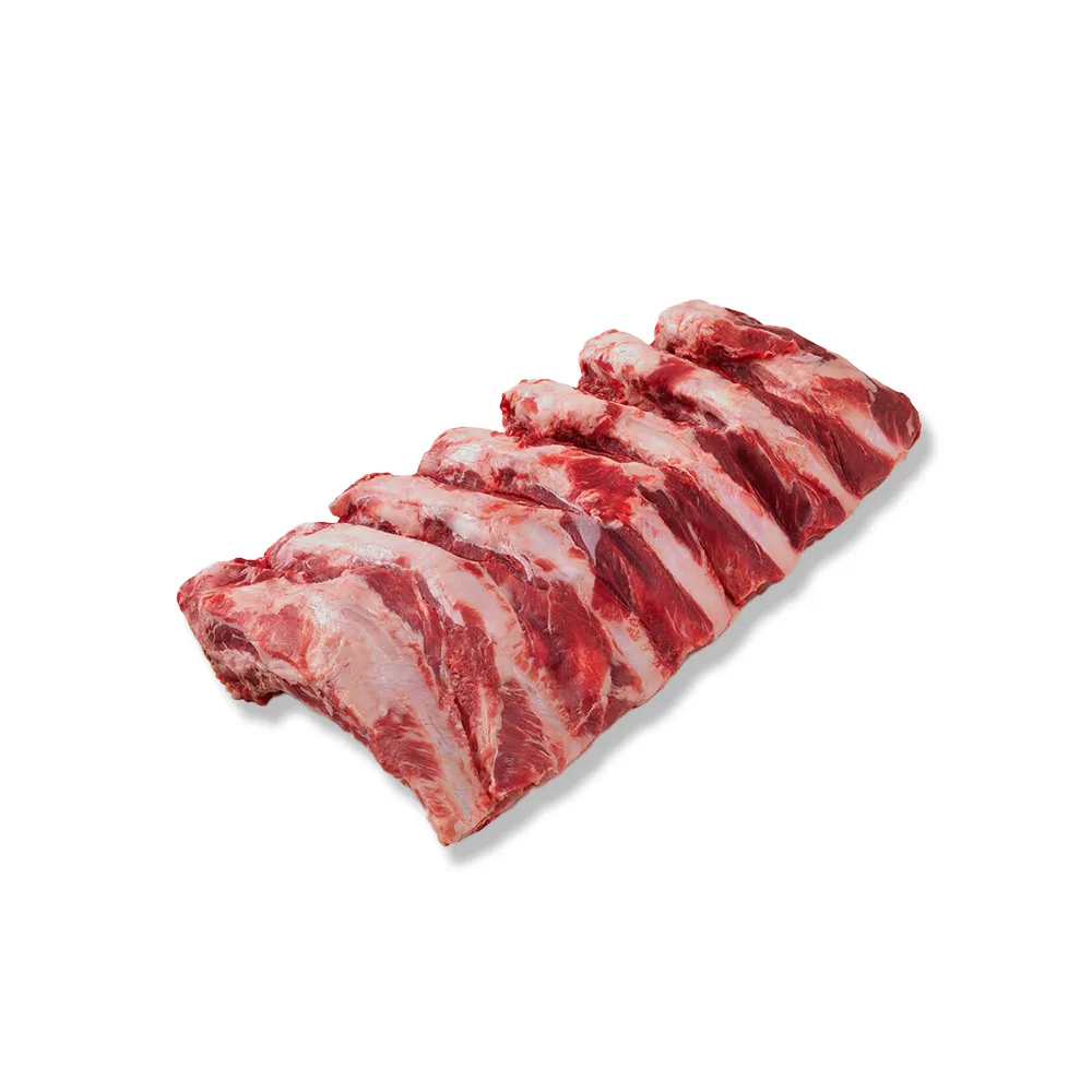 أضلاع بقر حلال ممتازة – رفوف بالعظم عالية التعريق للـ باربيكيو والتدخين. 1 كجم–3 كجم، حلال معتمد، مغلف بالتفريغ. طراوة تسقط عن العظم. منشأ البرازيل، الأرجنتين. معتمد HACCP. جملة. TT، LC، SBLC.