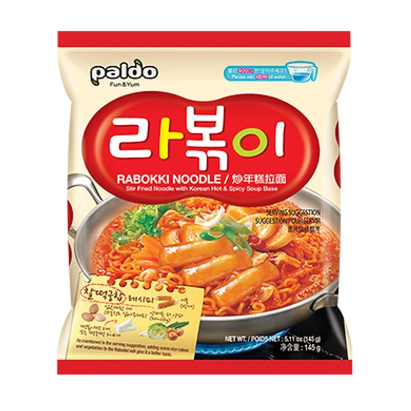 Purchase Paldo Rabokki Instant Noodles in bulk from Best Alpha Limited. Enjoy the fusion of spicy noodles and chewy rice cakes in a sweet and spicy sauce. Wholesale & export available.