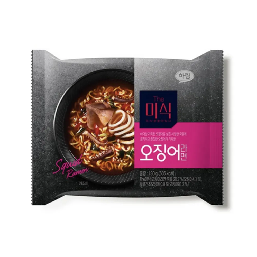 The Misik Squid Ramen 130g * 4 Pack and 12 Other Ramen/Bibim Noodles Collection